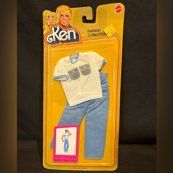 Vintage 1979 Ken FASHION COLLECTIBLES #1376 blue jeans & lace top